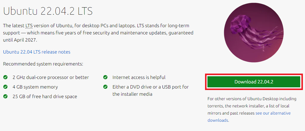 Ubuntu 22.04.2 LTS Download