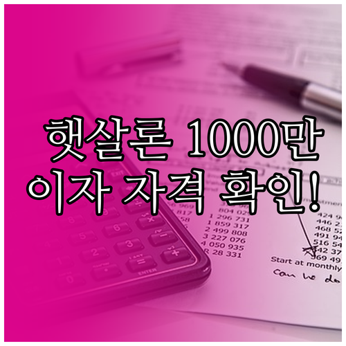 햇살론 1000만 원 대출 시 실제 ..