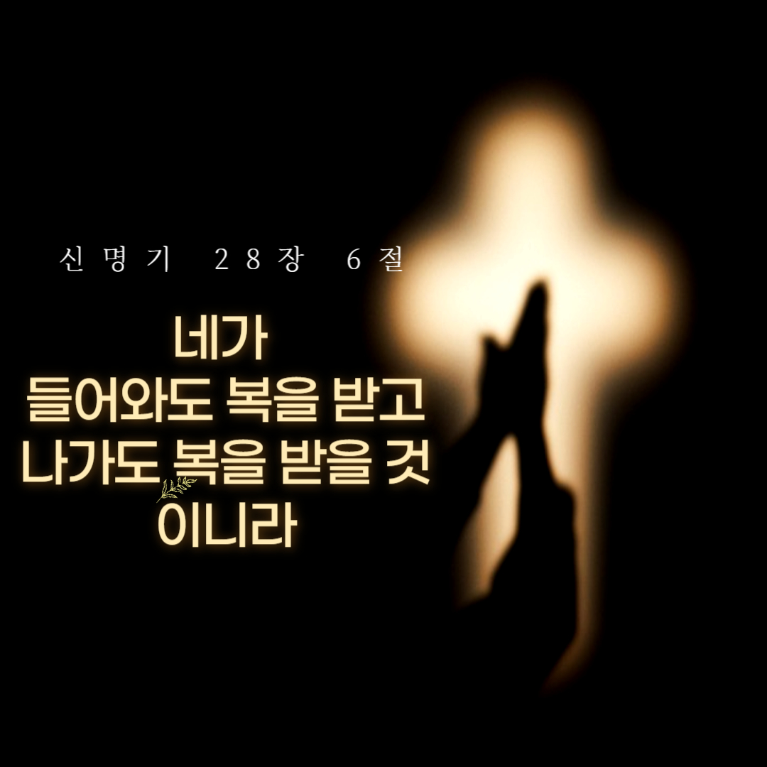 네가 들어와도 복을 받고 나가도 복을 받을 것이니라