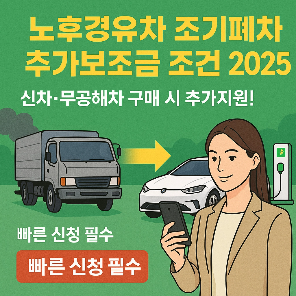 노후경유차 조기폐차 추가보조금 조건 미리 확인하세요