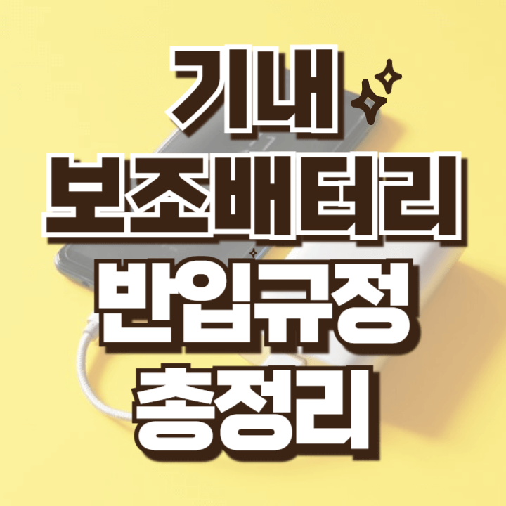기내 보조배터리 반입규정 총정리