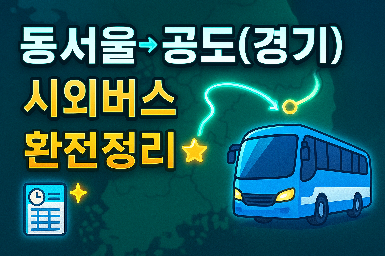 동서울터미널 &rarr; 공도(경기) 시외버스 노선 시간표 꿀팁