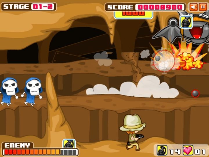 수류탄을-던져-폭발-시키는-화면