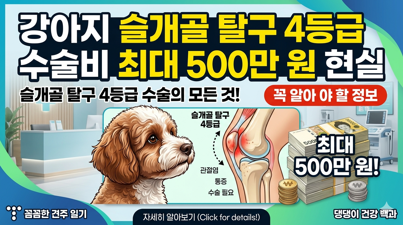 강아지 슬개골 탈구 4등급 수술비 최대 500만 원 현실