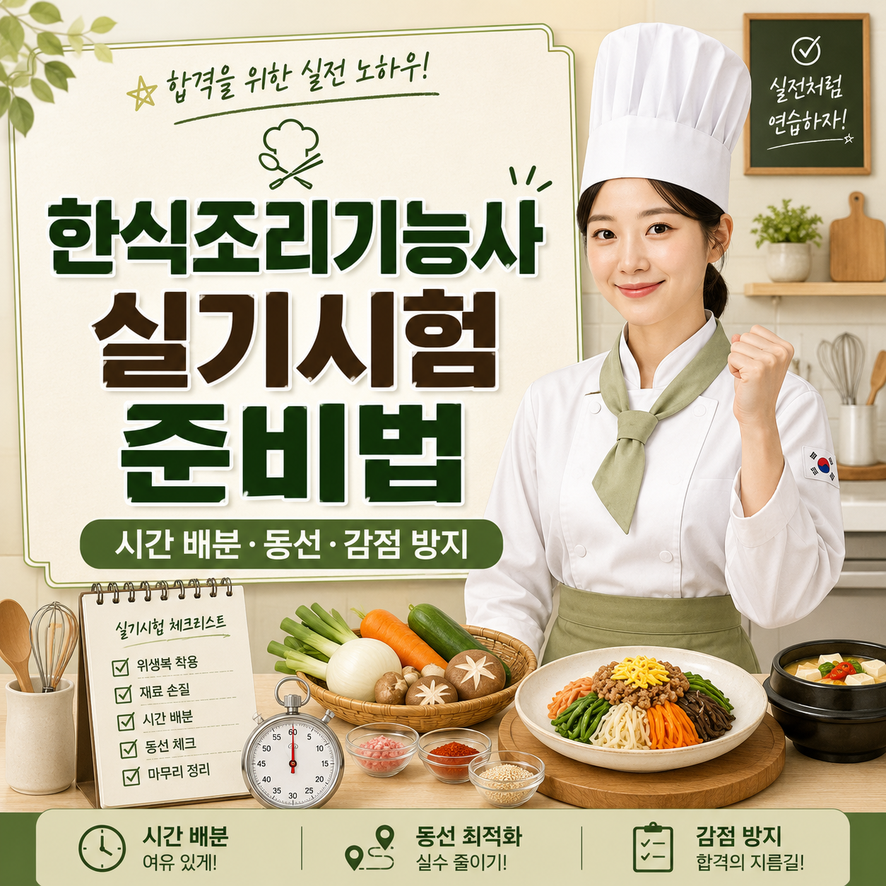 한식조리기능사 실기 시험장 실전 노하우 설명 이미지