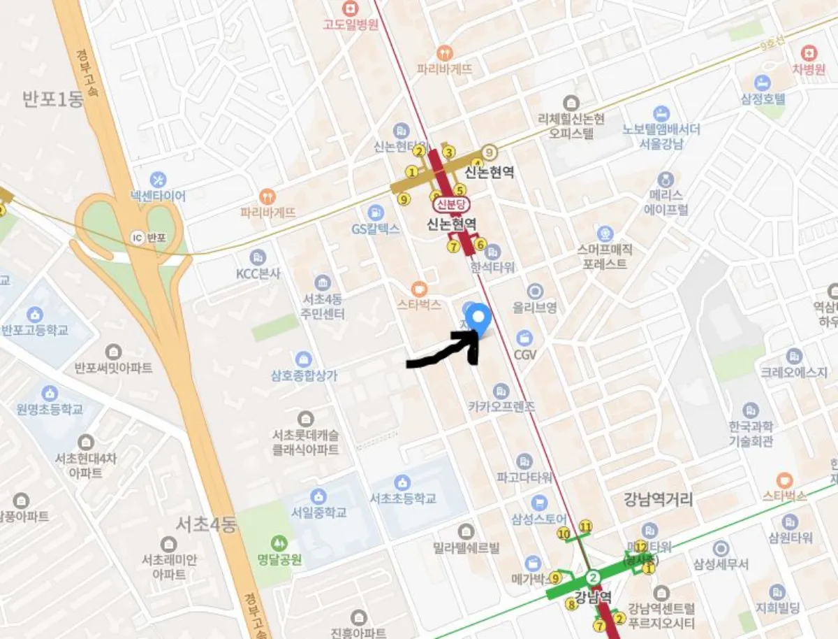 신논현역 정류장 위치