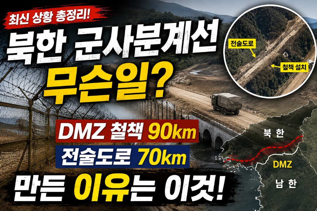 북한 군사분계선 무슨일? DMZ 철책 90km·전술도로 70km 만든 이유
