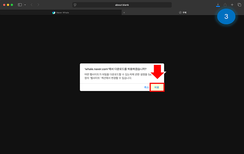 허용을 선택 합니다.