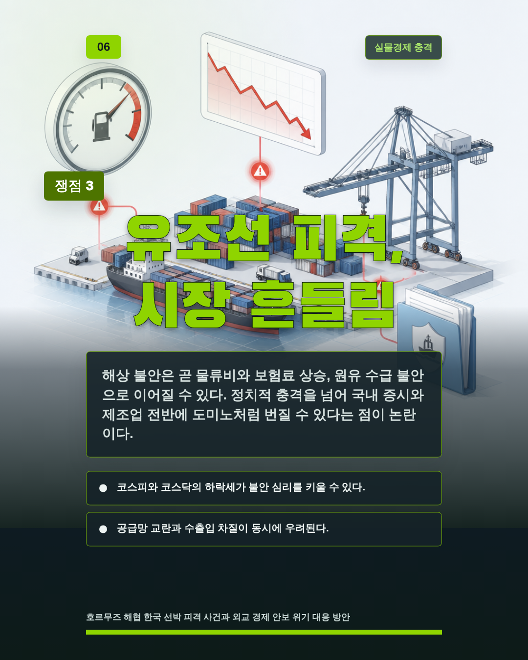 유조선 피격, 시장 흔들림
