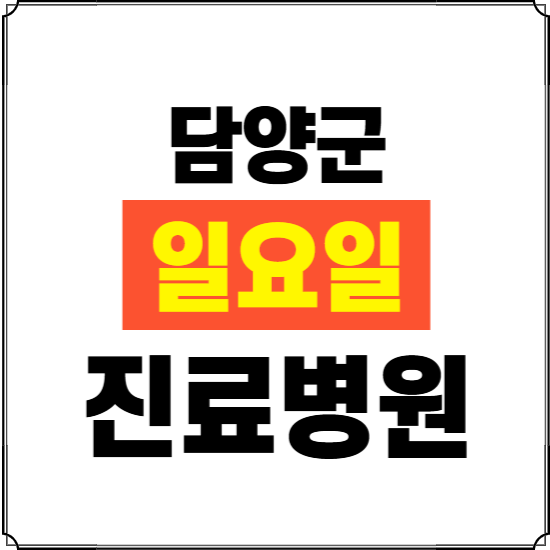 담양군 일요일 진료병원 찾기 ❘ 24시 휴일 주말 응급 야간 심야 문여는 병원