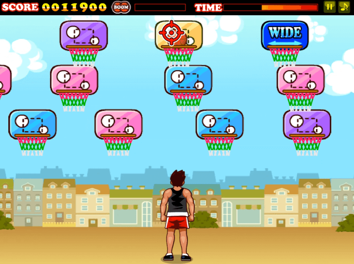 조준점을-설정하고-공을-던지는-화면