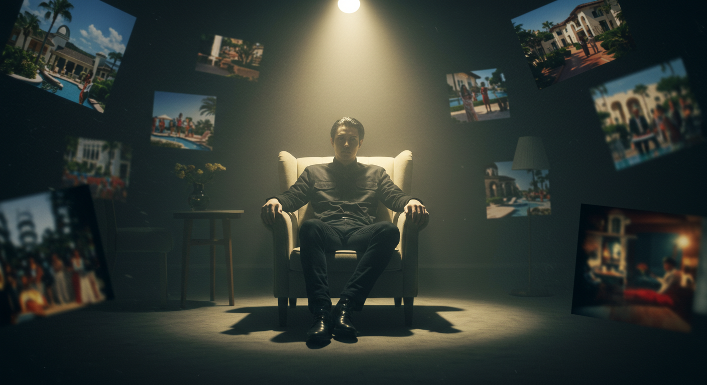 혼자 앉아있는 남자