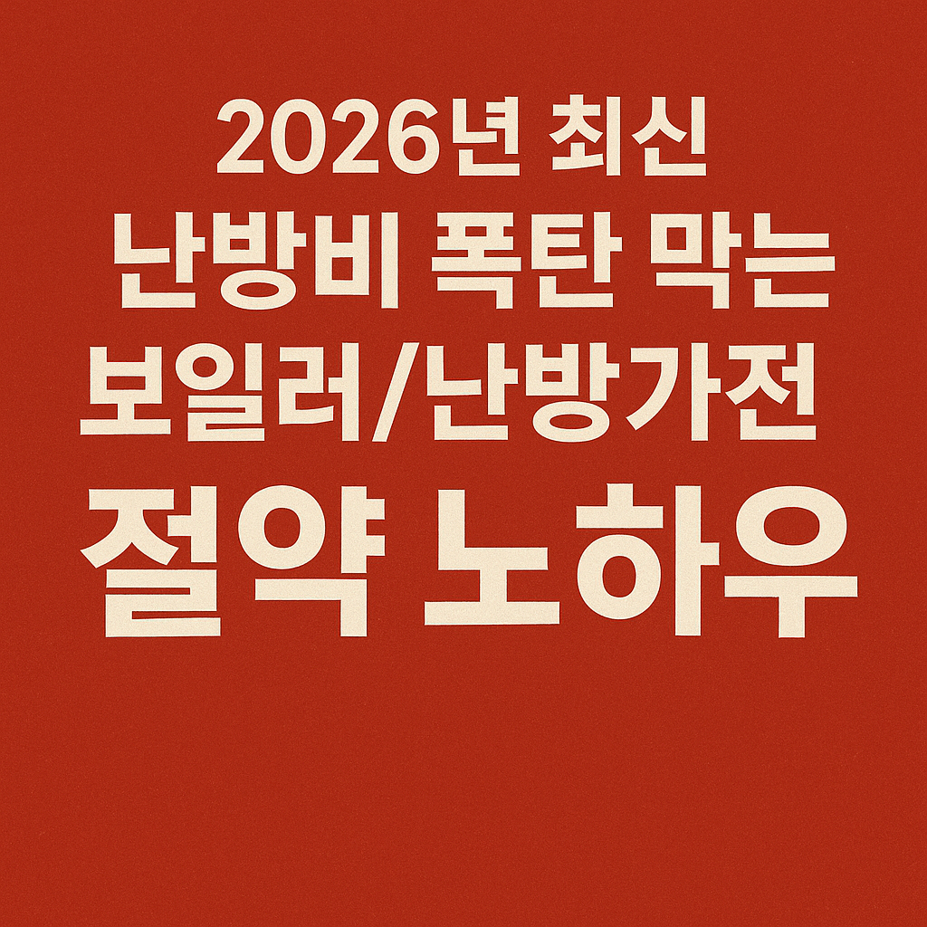 2026년 최신 난방비 폭탄 막는 보일러/난방가전 절약 노하우 꿀 팁!!!