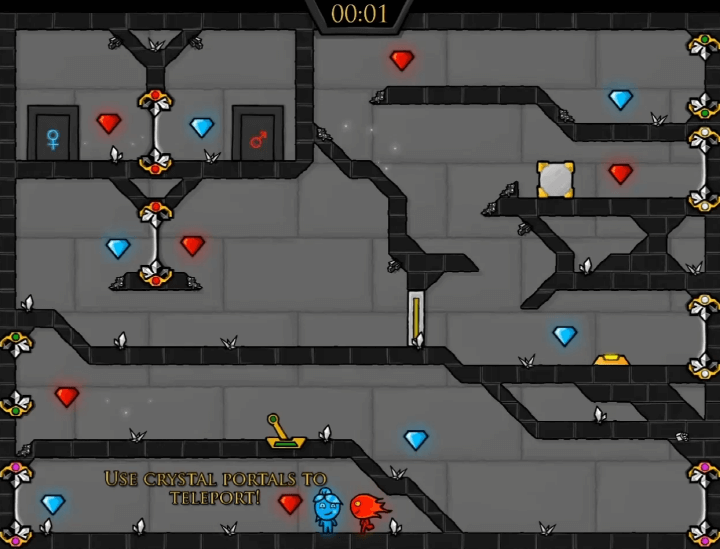 불과-물-2인용-게임하기-4-크리스탈템플-시작-화면