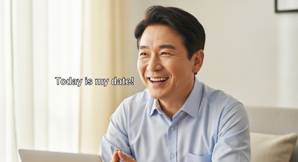 &amp;quot;오늘이 내 날짜!&amp;quot;라고 말하며 웃는 중년 대표