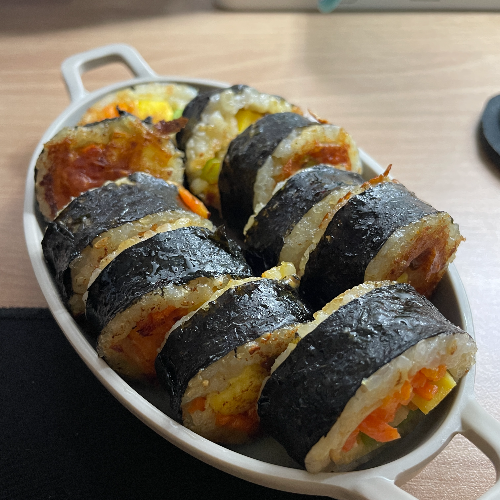 곤약현미김밥 치즈맛 조리 완료