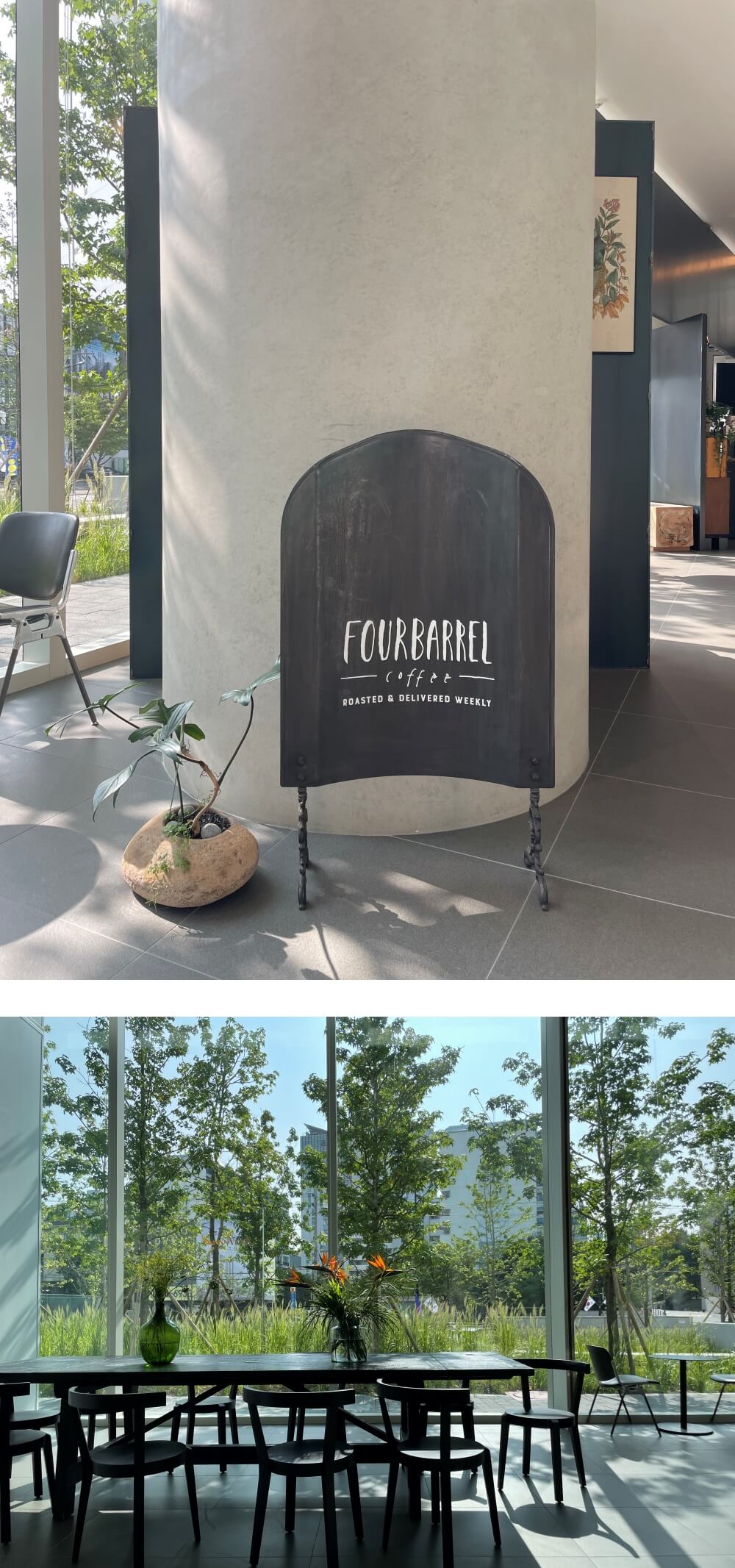 서울숲-포배럴-커피(four-barrel-coffee)-매장-인테리어-및-좌석