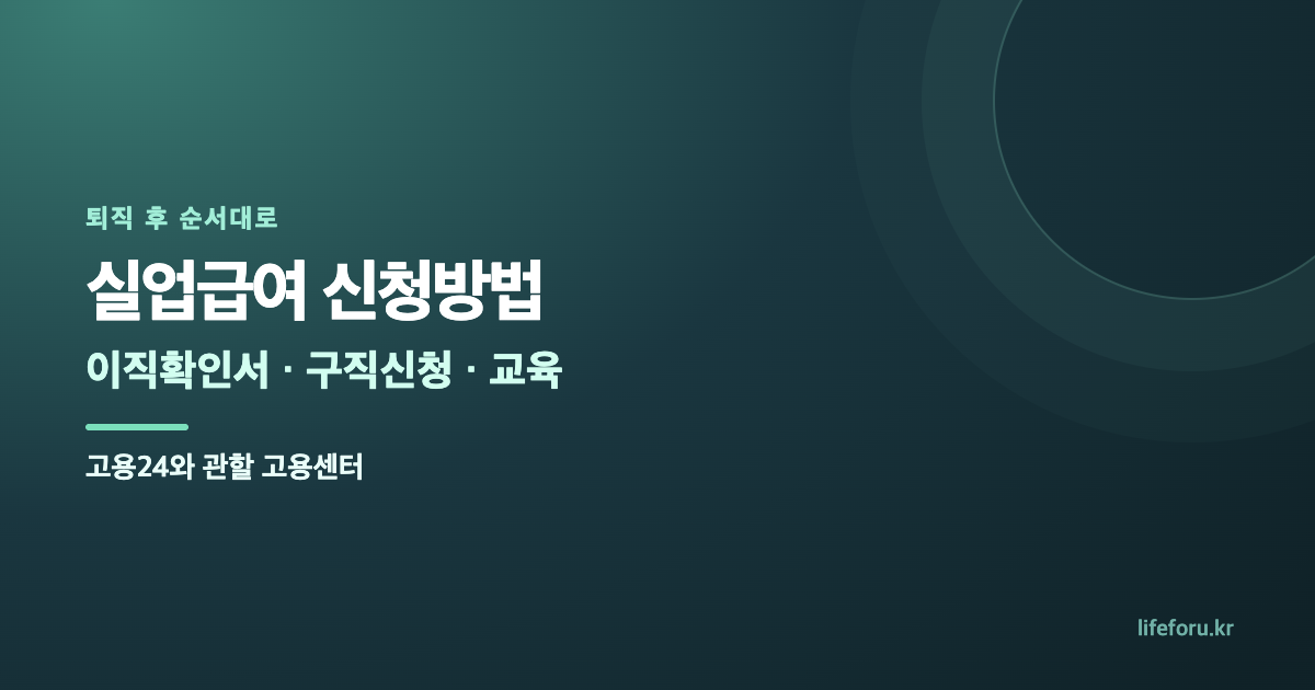 실업급여 신청방법|이직확인서·구직신청·수급자격 교육 대표 이미지