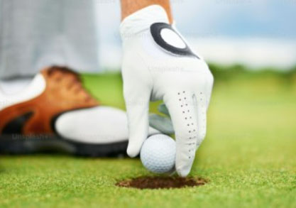 골프장갑낀 손