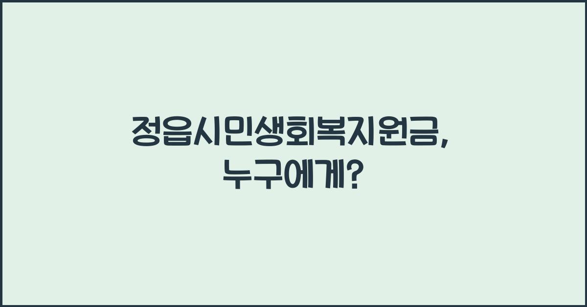 정읍시민생회복지원금