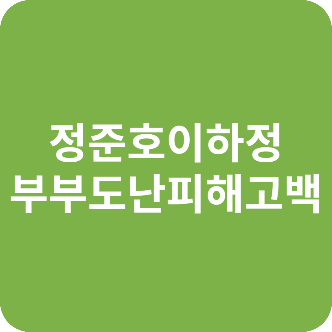 정준호 이하정 부부 도난 피해 고백
