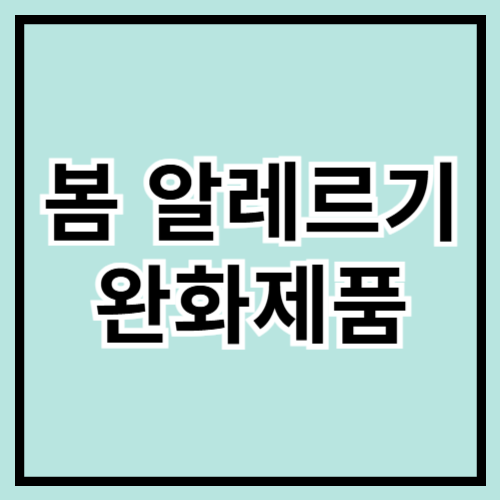 🌸 봄 알레르기 완화 아이템 추천! 🤧🌿