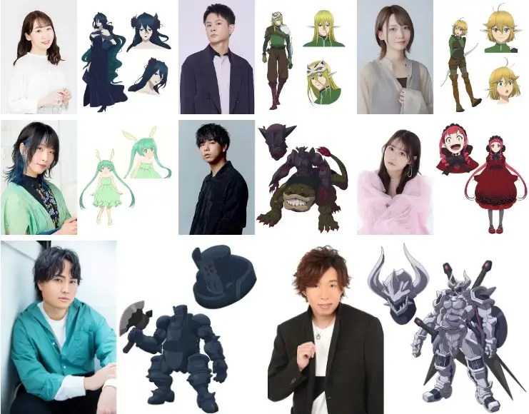 왼쪽부터 : 디어드레 (CV: 사사키 미코이) / 지오 (CV: 이시게 쇼야) / 피오 (CV: 아마미 유리나) Mar (CV: 아사히나 마도카) / 게오루드 (CV: 미즈나카 마사아키) / 라플레시아 (CV: 오구라 유이) 게렌 (CV: 노즈야마 유키히로) / 게오르그 (CV: 히노 사토시)