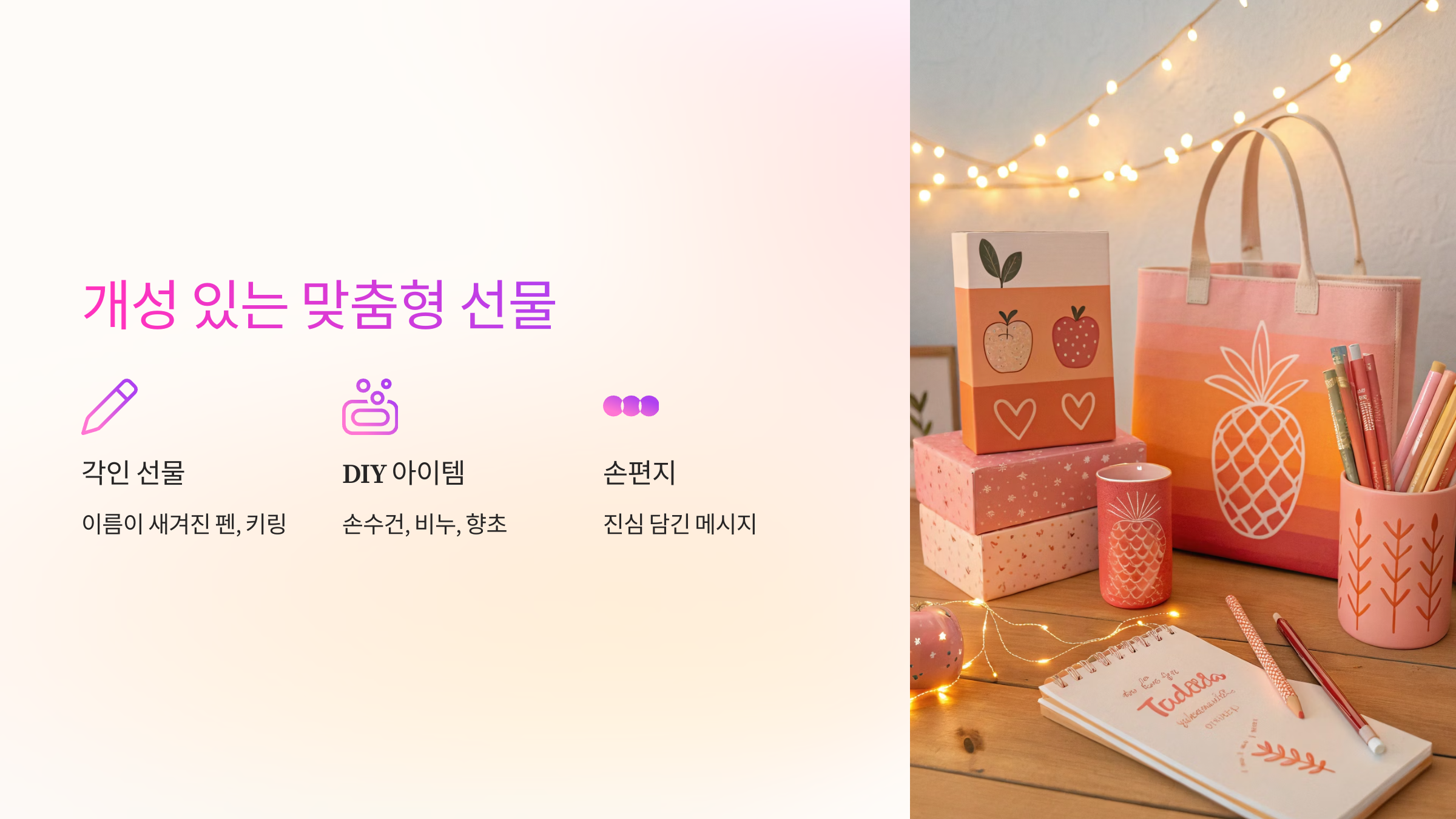 개성 있는 맞춤형 선물 💡