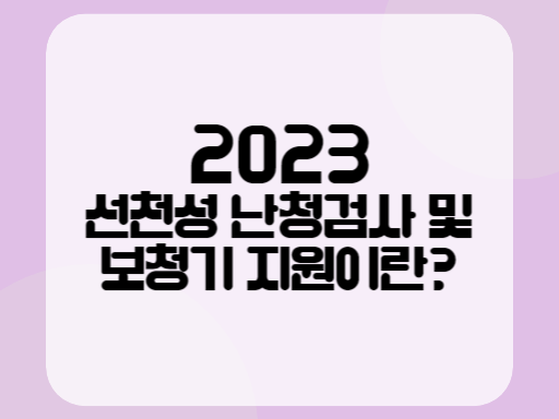 2023 선천성 난청검사 및 보청기 지원