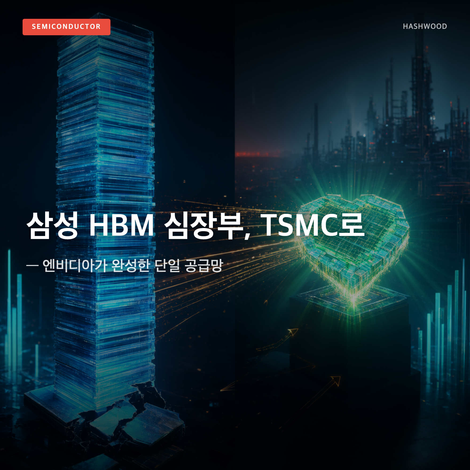 그림: 삼성 HBM 심장부, TSMC로 — — 엔비디아가 완성한 단일 공급망
