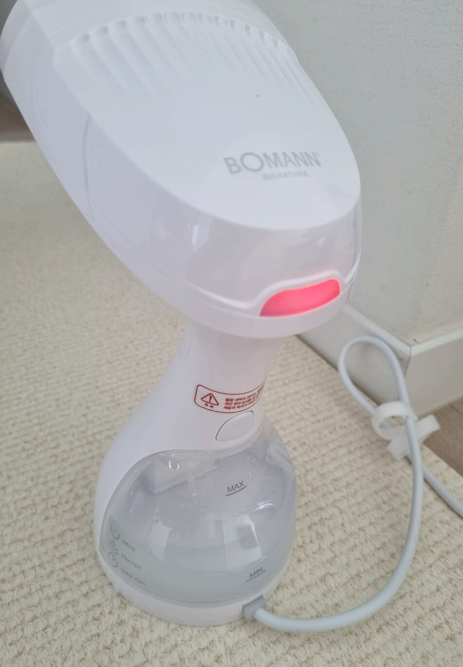 보만스팀다리미-예열중