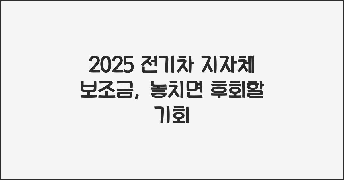 2025 전기차 지자체 보조금