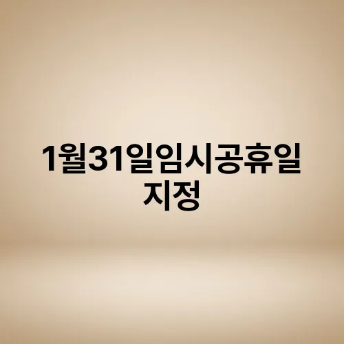 1월31일임시공휴일지정