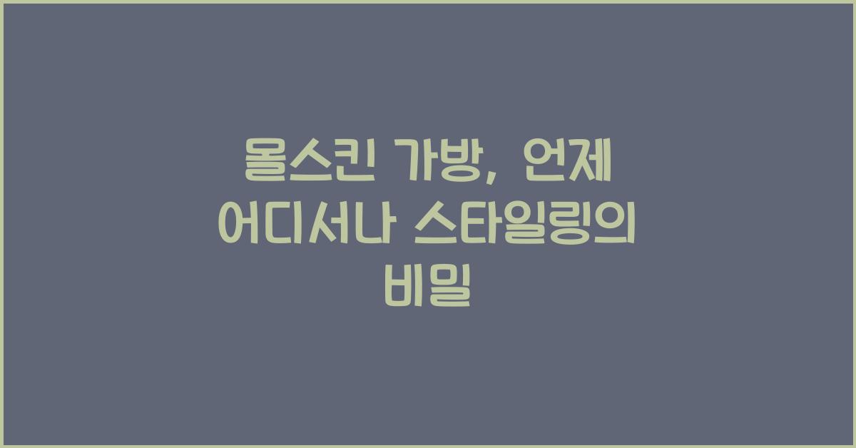 몰스킨 가방