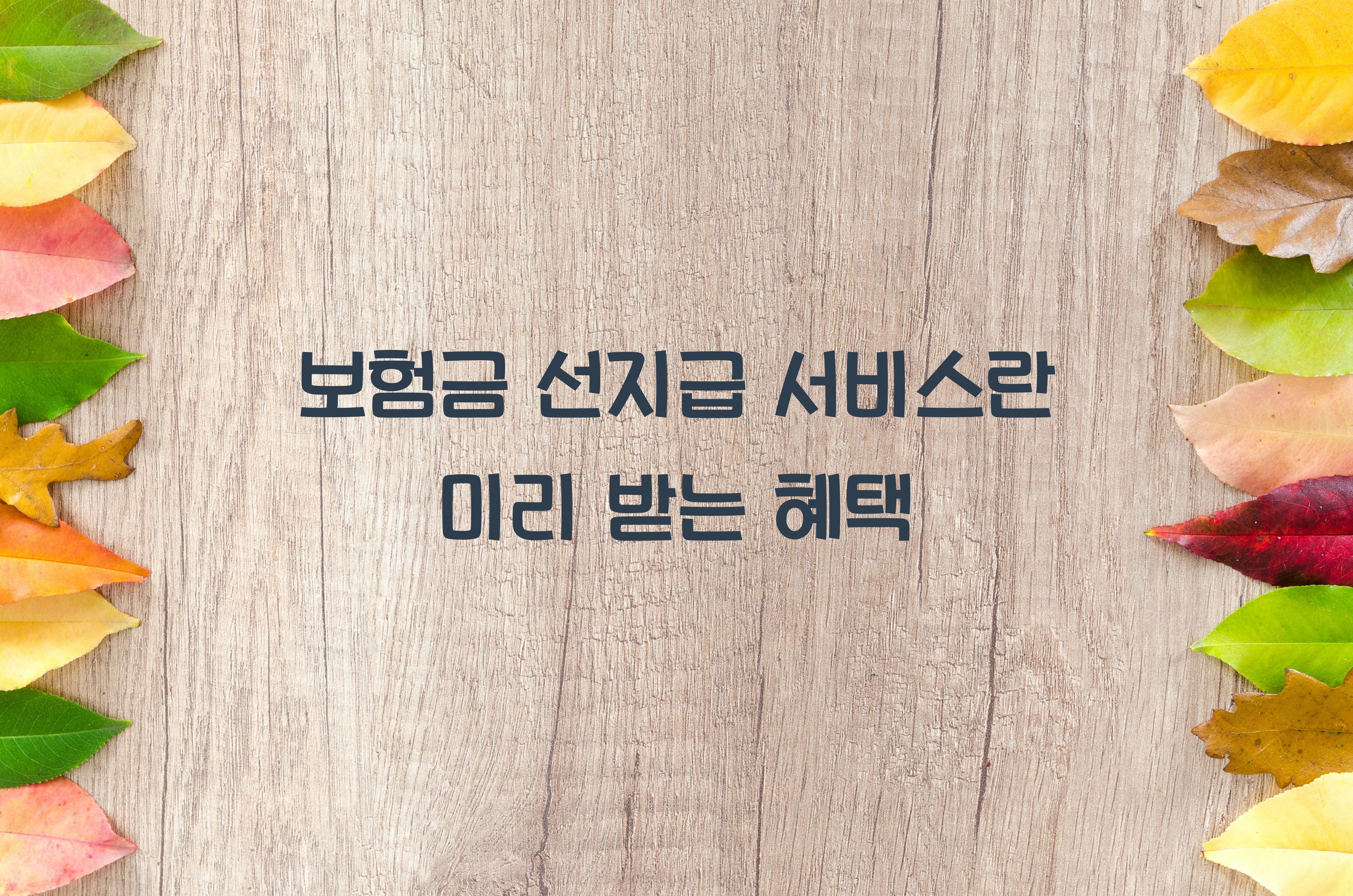 보험금 선지급 서비스란