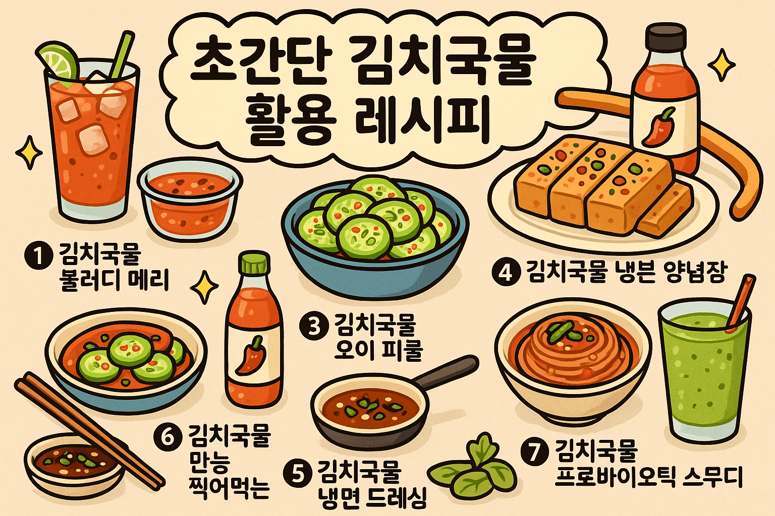 초간단 김치국물 활용 레시피: 7가지 창의적 활용법