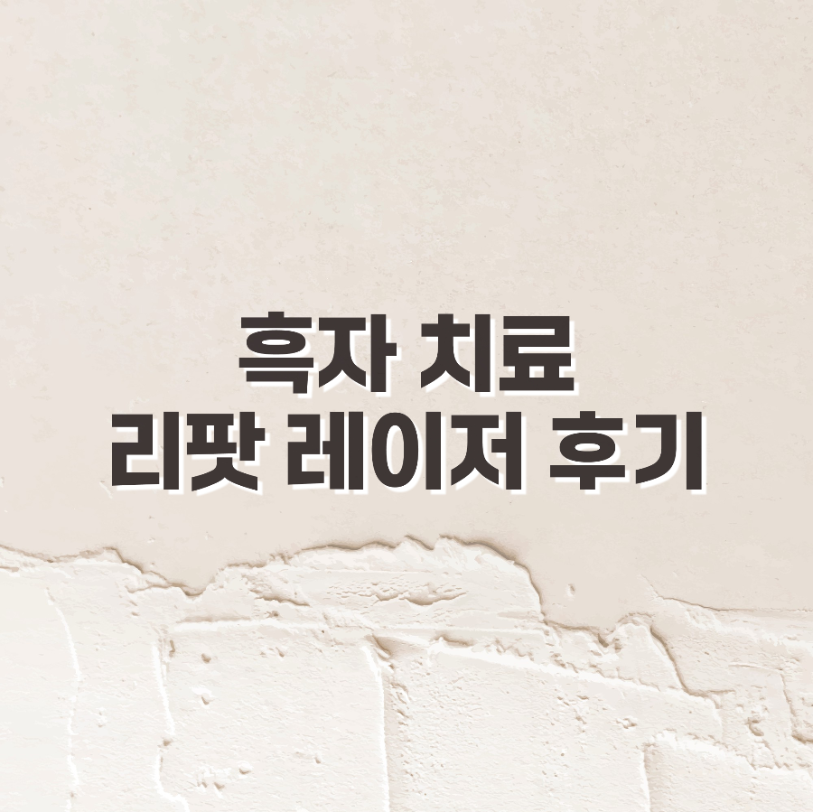 흑자제거 리팟레이저 후기