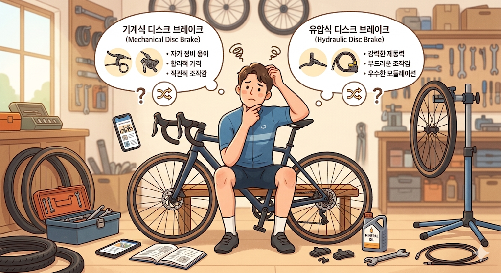 기계식 디스크 브레이크 VS 유압식 디스크 브레이크