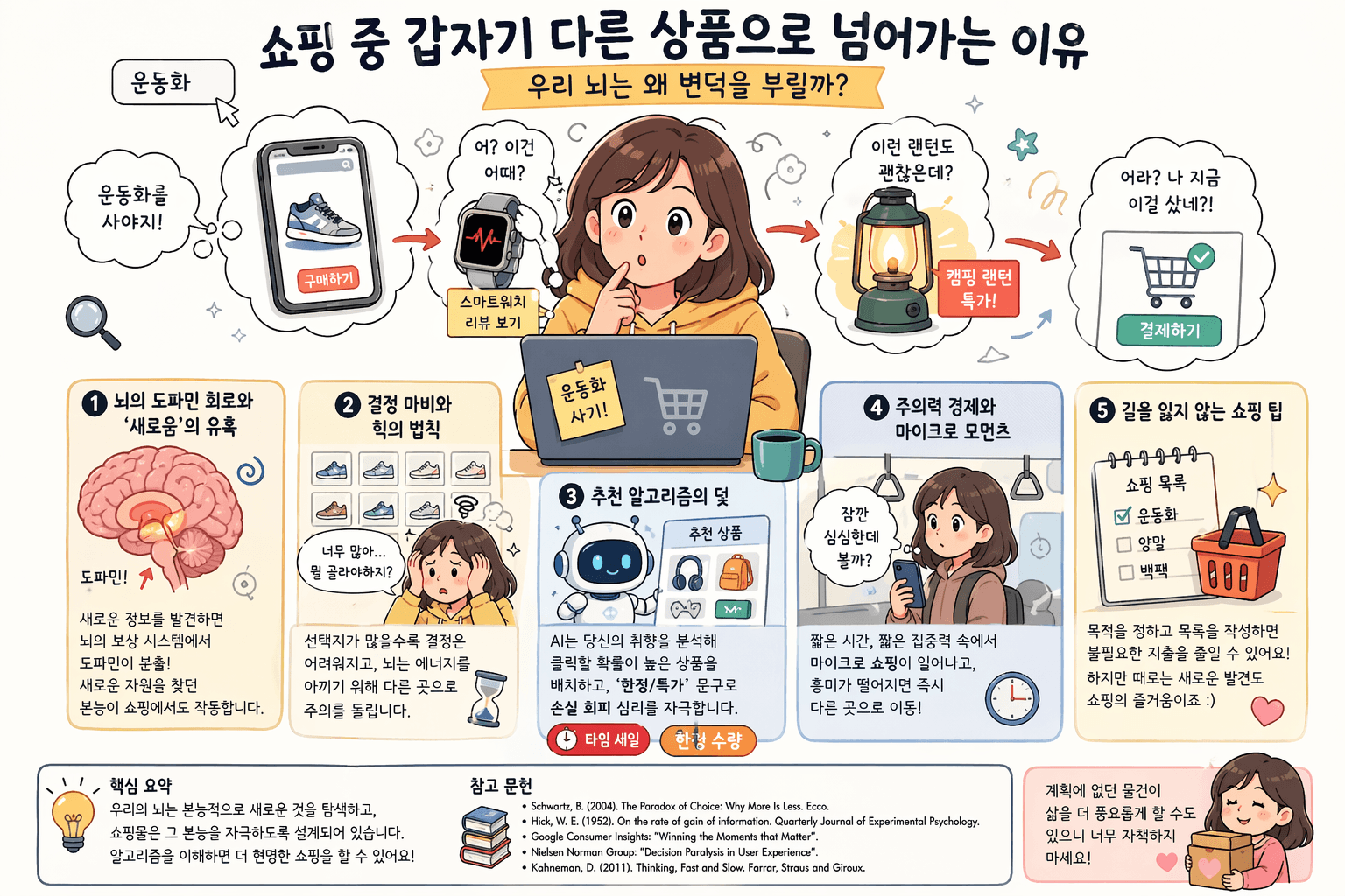 운동화 사러 들어갔는데 왜 스마트워치를 보고 있을까? 뇌가 변덕 부리는 진짜 이유