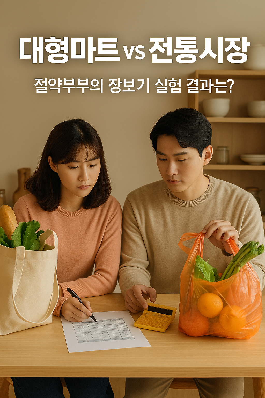 대형마트 vs 전통시장 비교! 절약부부의 식단표 &amp; 장바구니 비용
