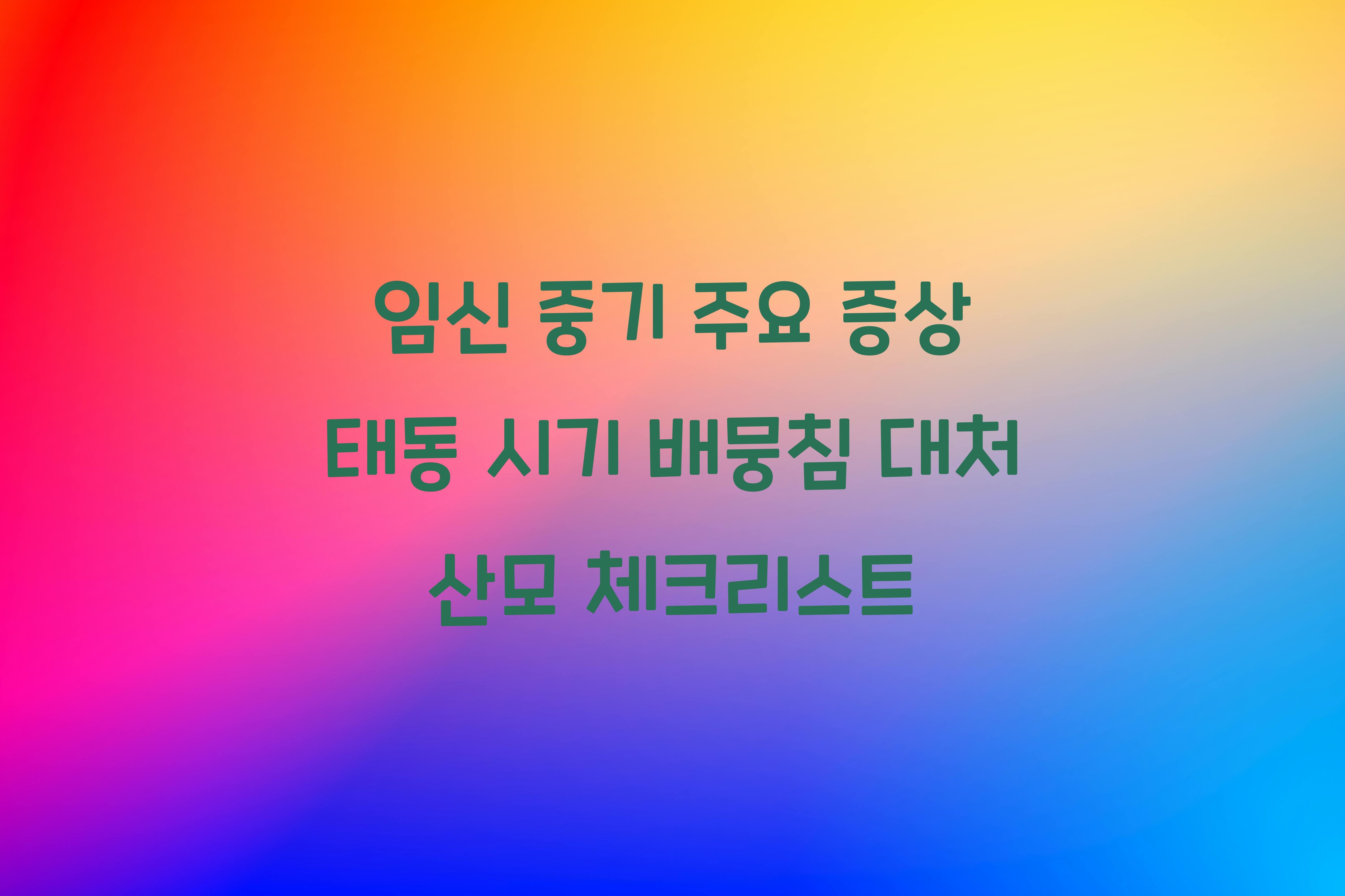 임신 중기 주요 증상