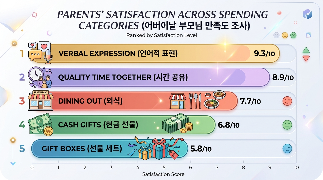 어버이날 소비 항목별 부모 만족도
