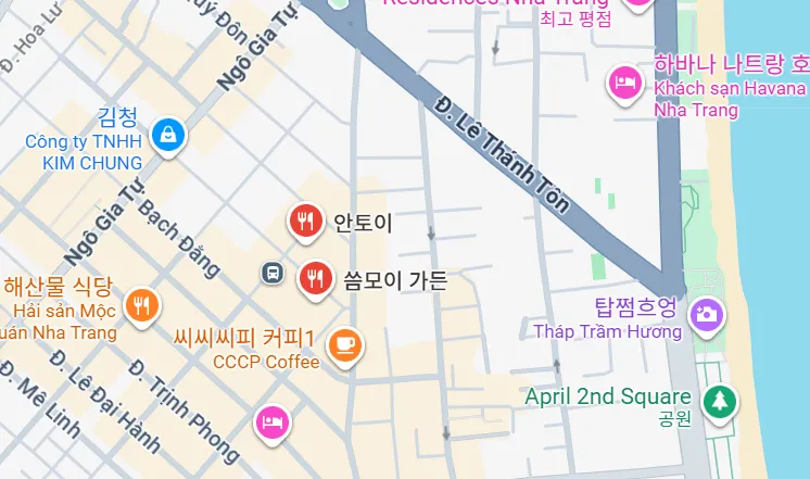 나트랑 안토이 레스토랑 위치지도