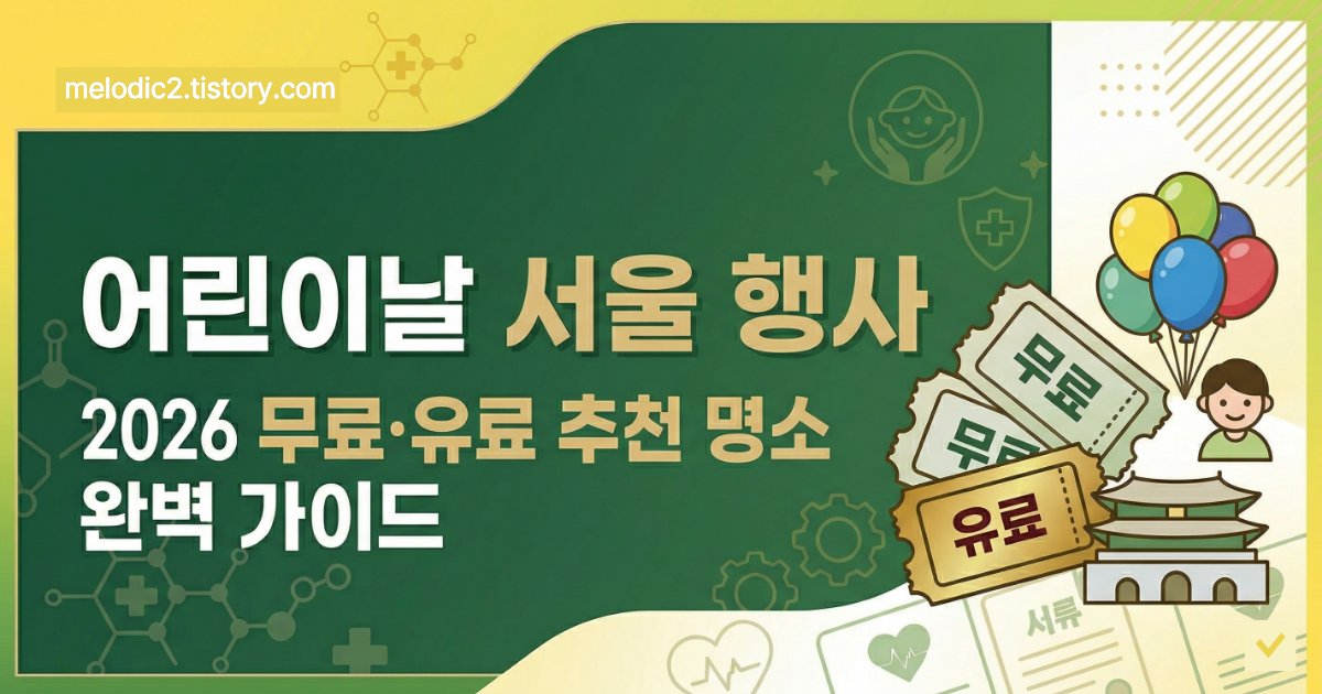 2026 어린이날 서울 행사 무료 유료 추천 명소 완벽 가이드