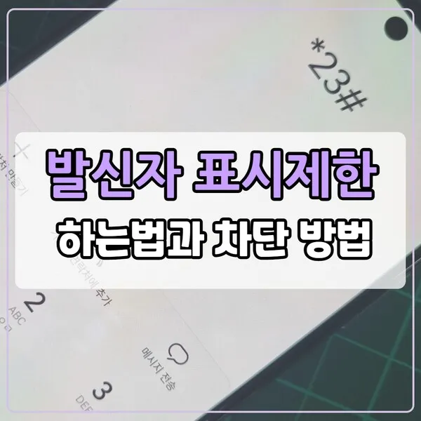 발신번호 표시제한 방법과 문자 보내는 방법 발신제한 전화걸기 팁 모음_6