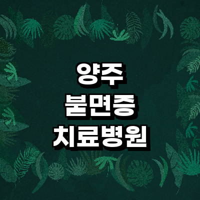 양주시 불면증