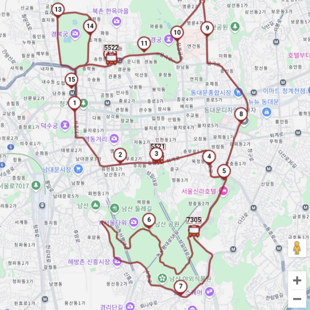 서울-시티투어버스-코스-노선도