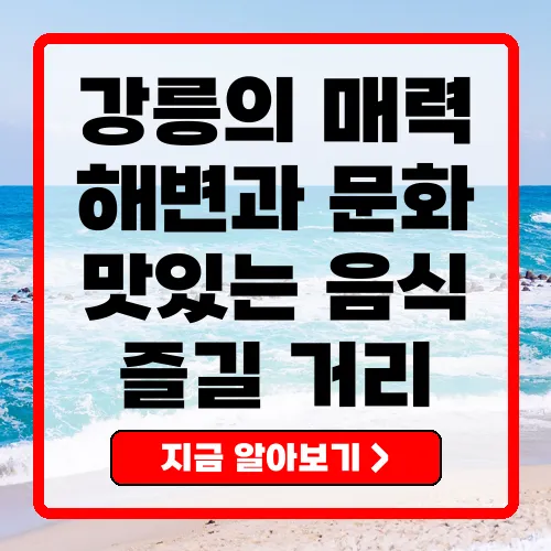 강릉 관광지와 즐길 거리 소개 제목