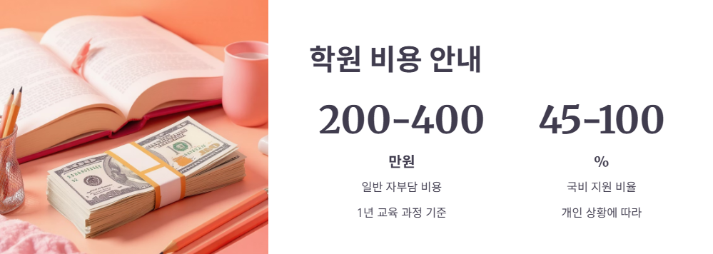 간호조무사 학원 등록 비용 (국비지원 포함)