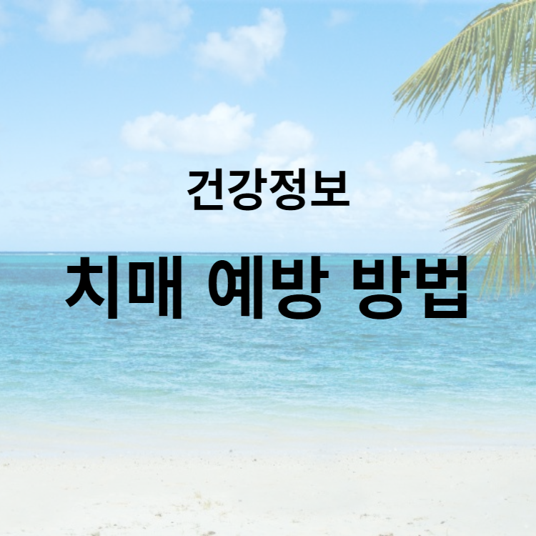 치매 예방 방법 10가지